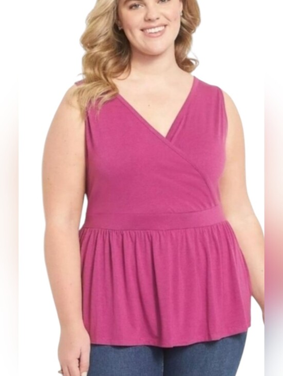 Lane Bryant Tops - Lane Bryant Surplice Neckline Top In Magenta NWOT 3X